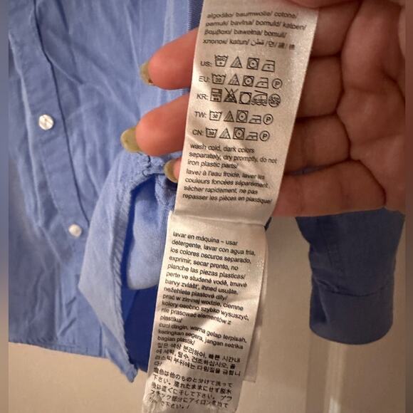 Calvin Klein blue button down shirt size large - Picture 4 of 4